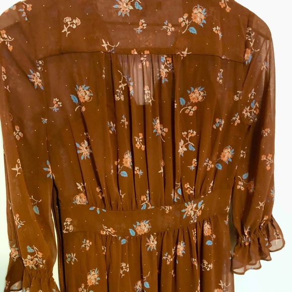 Madewell Brown Floral Midi Dress - Picture 5 of 7